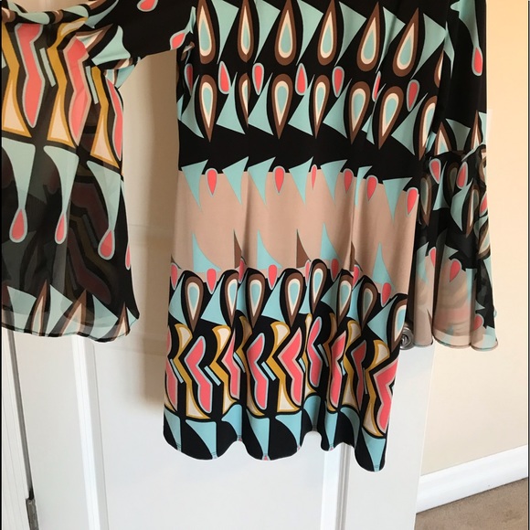 Boho flowy black and colors dress - Picture 5 of 5